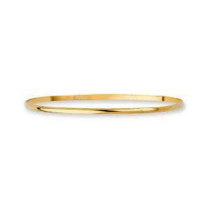 14K Gold 2mm Solid Bangle | Classic Yellow Gold Bracelet By Tehrani Jewelry